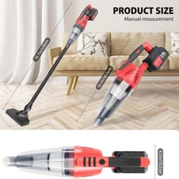 Cellista Draadloze Handstofzuiger 21V - Auto Stofzuiger - Steelstofzuiger - 5500Pa Zuigkracht - Oplaadbare Hoover - 600ml - Met LED Licht en Accessoires — thumbnail 2