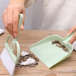 Handbezem Stoffer Set - Reinigingsborstel Blik - Bureau Schoonmaken - Draagbaar Compact Ontwerp - 18 x 11.5 cm — thumbnail 2