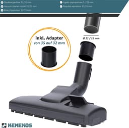 Stofzuigermond voor buizen van 32-35 mm universele stofzuigerborstel, kunststof vloerzuigmond met 2 rollen Geschikt voor Miele aeg Siemens Bosch Kärcher etc. — thumbnail 3