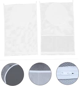 ABOOFAN 2 Stuks Vuile Kleren Netje Badspeelgoedbak Kinderwasmand Badspeelgoed Houder Kinderspeelgoed Opbergzakken Huishoudelijke Ophangzak Polyester Een Bad Nemen Baby Grote Netje Wit — thumbnail 4