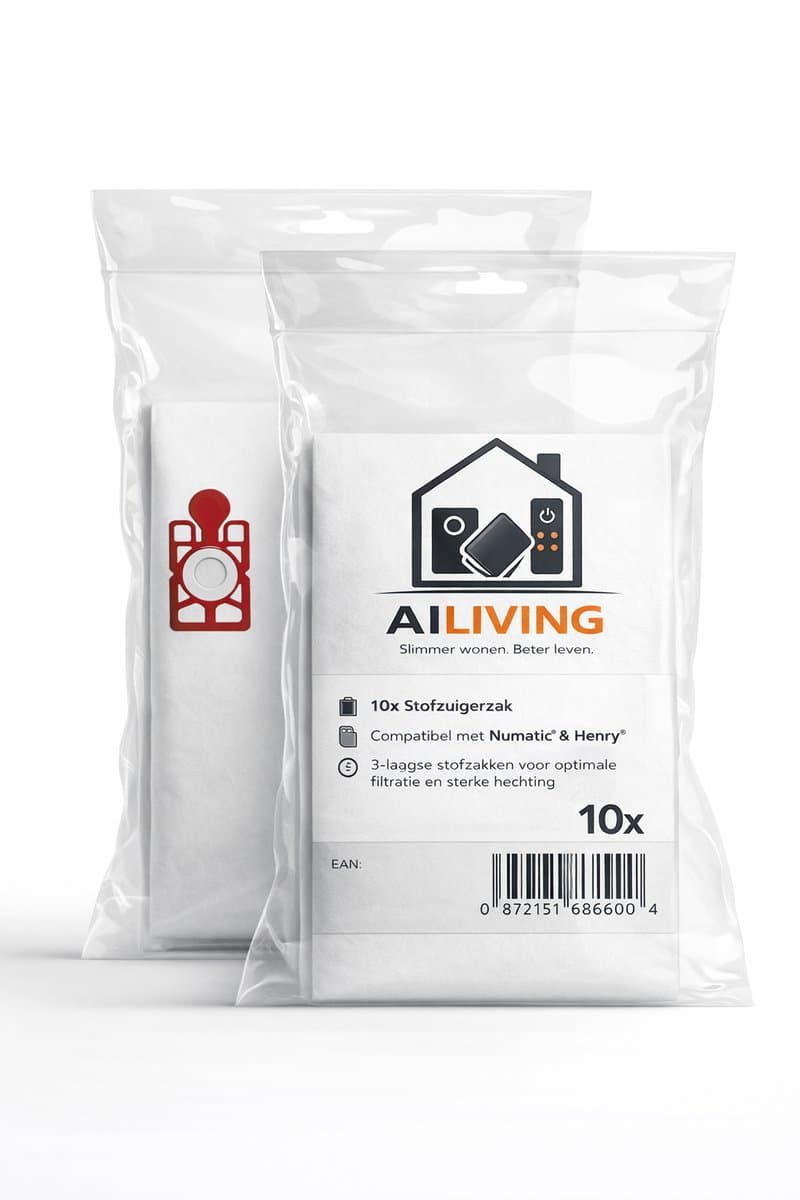 AILiving ® - Stofzuigerzakken Numatic Henry Hetty James 10 stuks met filter microvezel geschikt voor Numatic stofzuiger — afbeelding 1