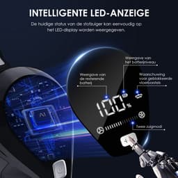 Elekiatech Steelstofzuiger Draadloos - 50000Pa - 50 Min Gebruikstijd - 1.8L Stofbak - LED display – voor Harde Vloeren, Tapijt en Dierenharen — thumbnail 2