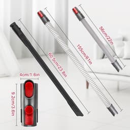 Allecto - Flexibel spleetmondstuk - Adapter en slang voor Dyson - Grijs - Stofzuiger accessoires - Hoogwaardige kwaliteit - Geschikt voor V7 V8 V10... — thumbnail 5