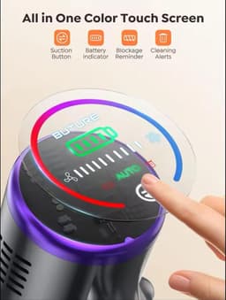 Krachtige Draadloze Stofzuiger 550W/45KPA met Intelligent Display en LED Scherm — thumbnail 5