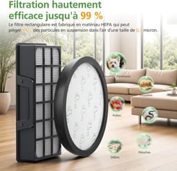 2 stuks filters - 2 ronde filterelementen - compatibel met Rowenta Cyclonic X-Trem Power stofzuiger (RO69 XX) — thumbnail 3