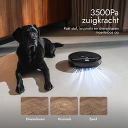 Bloomfold Sweep Robotstofzuiger met Dweilfunctie – Slimme Robot Stofzuiger, 3500Pa, 130 min, App & Google Home - Ultra-dun (7,3 cm) - Geschikt voor Huisdierhaar — thumbnail 4
