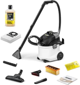 Kärcher Tapijtreiniger SE 5 SET - Incl. extra Vliesfilterzakken 4st. én Tapijt- en bekledingsreiniger RM 519, 1L - 4 / 4 liter - 3-in-1 Sproei-extractie - Tapijt- en bekledingsreiniger RM 519, 100 ml — thumbnail 1