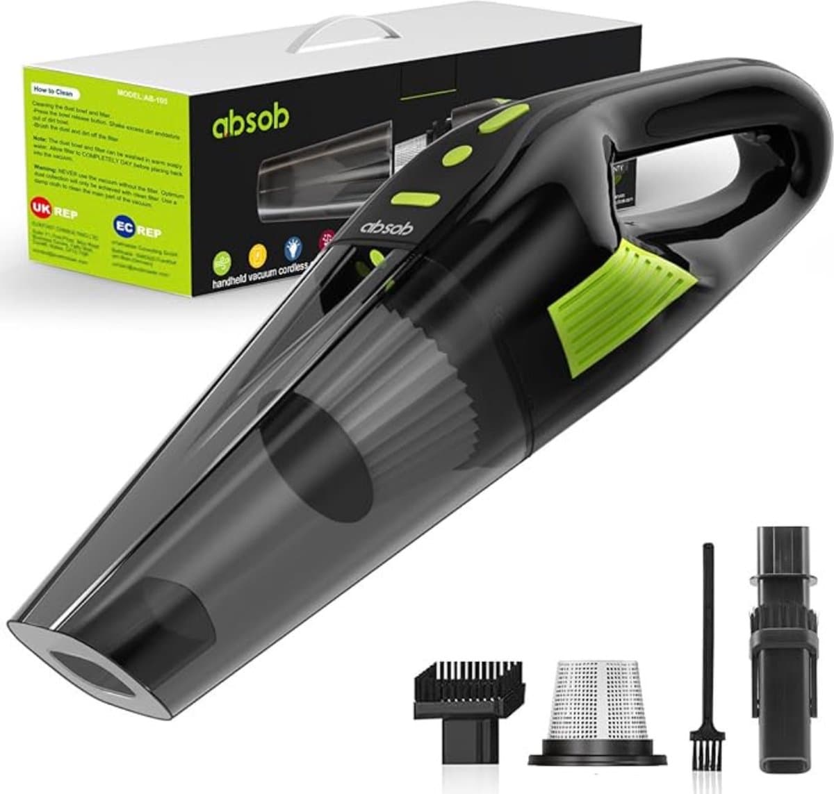 Luxe Kruimeldief – Snoerloos – Best Verkocht – Handstofzuiger – Vacuum Cleaner – 6000mAh – HEPA Filter – 10000PA – Lichtgewicht – Grijs — afbeelding 1