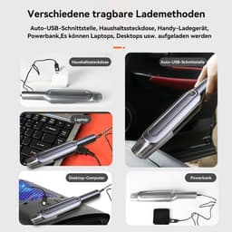 Draadloze handstofzuiger, geschikt voor auto's en huizen, nat en droog gebruik, krachtige zuigkracht, draadloze autostofzuiger. — thumbnail 2