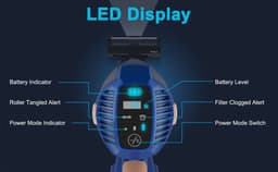 YYchan Stofzuiger - Steelstofzuiger Draadloos 300W - 4000mAh-batterij - zonder zak - Ultralicht - LED-zuigmond - Blauw — thumbnail 3