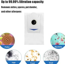 12 stofzuigerzakken Geschikt voor voor de Ecovacs T30S / T30S PRO / X5 Omni / Deebot X2 Omni / X2 Pro robots - Stofzuigeraccessoires - Stofzuigerzakken — thumbnail 2
