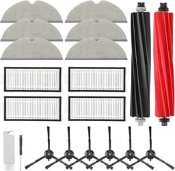 20 stuks Accessoires geschikt voor Roborock Q5 Pro/Q5 Pro+/Q8 Max+/Q8 Max Stofzuiger,2 Hoofdborstels,4 HEPA-Filters,6 Dweilen,6 Zijborstels,1 Borstel,1 Schroevendraaier Vervangende Onderdelenset — thumbnail 1