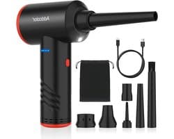 Elektrische Stofblazer - Perslucht Vervanger - Apparaten Reinigen - Instelbare Windsnelheid - 6000mAh Batterij - Zwart
