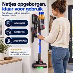VOLOSON V18 draadloze steelstofzuiger - 50 kPa - 550 W - tot 60 min - 1,5 L - touchscreen - blauw — thumbnail 3