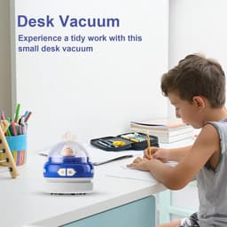 Bureau Stofzuiger - Mini Vacuüm - Werkplek Schoonmaken - Krachtige Zuigkracht - 9x9x13 cm - Paars — thumbnail 2