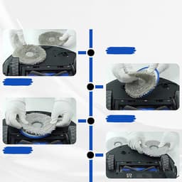 10-delige set dweildoeken voor Ecovacs Deebot T30 Pro Omni/T50 Omni, Pro/Max, N30 X5 - Accessoires voor robotstofzuigers - Ronde dweildoeken - 10 stuks - Grijs — thumbnail 4