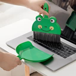 Mini-veegset - Kleine borstel - Snel opruimen - Ergonomisch ontwerp - Compact formaat - Grijs — thumbnail 5