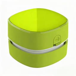 Groene compacte bureaustofzuiger met AA‑batterijvoeding (zonder batterijen), lange looptijd en 360° draaibare reinigingskop, bureaustof en gumresten, geschikt voor thuis, school, kantoor en als origineel kindercadeau — thumbnail 1