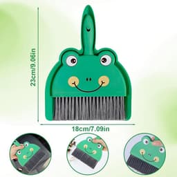 Mini veegset - Kleine borstel - Snelle schoonmaak - Ergonomisch ontwerp - Compact - Grijs — thumbnail 3