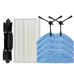9 stuks Accessoireset - 1 hoofdborstel, 2 zijborstels, 4 reinigingsdoeken en 2 filterzeven - Voor 360 S8, S8 Plus , 360 Botslab S8 Plus, Rowenta X-plorer Serie 75 S+ RG8597W, EZVIZ RE4 / RE5 Plus — thumbnail 1