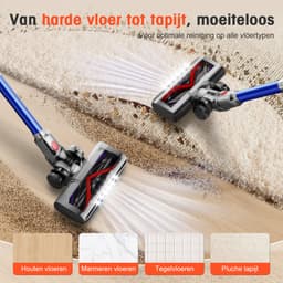 Elekiatech Steelstofzuiger - 46000Pa - 50 Minuten Gebruikstijd - 8 Kegel Filtersysteem Steelstofzuiger Draadloos - 1,5 L Stofbak - 2200 mAh Accu - voor Tapijten en Harde Vloere - Blauw — thumbnail 4