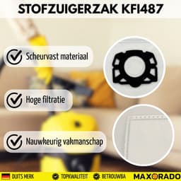 Maxorado Stofzuigerzakken 50 Stuks geschikt voor Kärcher KFI 487 WD4 WD5 WD6 MV4 MV5 MV6 – Sterke Vliesfilterzakken voor Nat en Droogzuiger – Alternatief voor 2.863-006.0 — thumbnail 5
