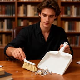 Mini Bezem Stoffer - Schoonmaak Set - Snel Kruimels Verwijderen - Ergonomische Houten Greep - Compact Ontwerp - Niet gespecificeerd — thumbnail 3