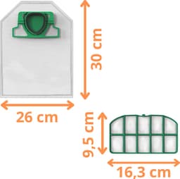 Accessoirepakket voor Vorwerk Kobold VK200 - Stofzuigerzak Vervanging FP200 [Set 10] Motorfilter Vervanging FL-M200 [Set 2] — thumbnail 2