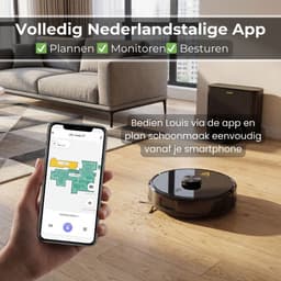 LuxaLife Louis V1 Robotstofzuiger met Dweilfunctie en Leegstation – 10.000 Pa Zuigkracht – LiDAR Navigatie – Y-Shape Dweilen – Nederlandse App – Geschikt voor Tapijt — thumbnail 3