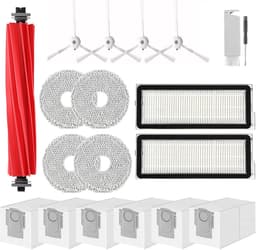 Accessoires gescht voor Roborock Qrevo Pro, Qrevo S stofzuiger, 1 hoofdborstel, 2 HEPA-filters, 6 stofzakken, 4 reinigingsdoeken, 4 zijborstels (wit), 1 borstel, 1 schroevendraaier — thumbnail 1