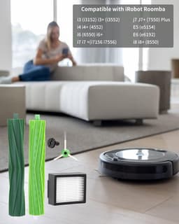 Borstels reserveonderdelen gescht voor iRobot Roomba E & I serie, accessoires compatibel met E5 E6 i7 i7+ i3 i3+ i4 i4+ i6 i6+ j7 j7+,reserveonderdelen 1 paar multivloerborstel, 4 filters, 6 zijborstels — thumbnail 5