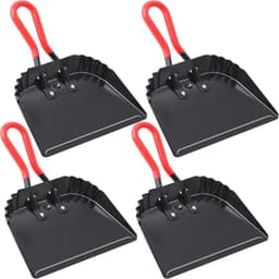 Industriële Zwarte Metalen Stofpannen - 4 Stuks 12 Inch Heavy Duty Reinigingsgereedschap — thumbnail 1