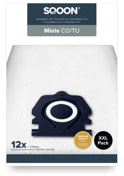 SQOON® Stofzuigerzakken - 12 STUKS - Geschikt Voor Miele Guard S1, M1 en L1 series - Gelijk aan model: CO / TU - High Filtration - Inclusief 3x Uitblaasfilters — thumbnail 2