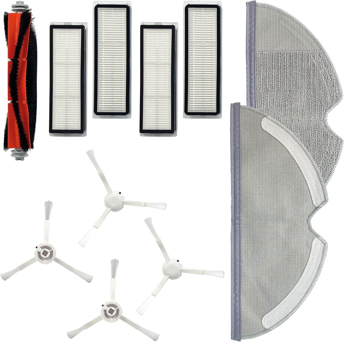 PARTS4® Robotstofzuiger vervangingsset geschikt voor Roborock C1 / XIAOWA LITE series | 11-delige set met middenborstel, zijborstel (4 x), HEPA filter (4 x), mop doek (2 x) — afbeelding 1