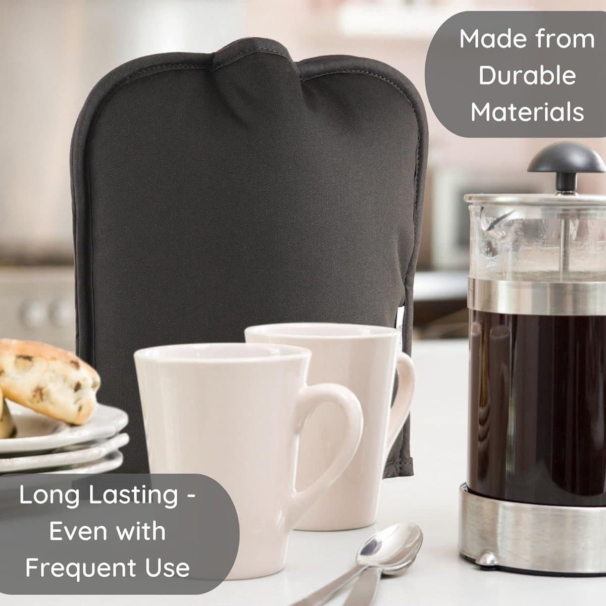 Cafetiere Warmer voor Koffiepot in Zwart - Gezellige Cover Jas 8 Kopjes - Perfecte Warmteretentie - Franse Pers Isolator - Meerdere Maten — afbeelding 1
