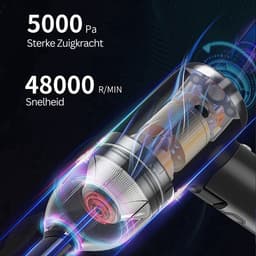 Happyment Draadloze Auto Stofzuiger - USB-C - 2 in 1 Multifunctioneel Stofzuigertje - Auto Oplader - Kruimelzuiger - Zwart — thumbnail 2