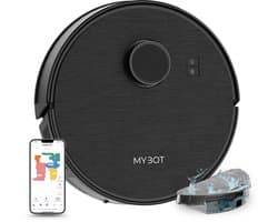 MYBOT X9 - Robotstofzuiger Met Dweilfunctie - 6500PA Zuigkracht - Ideaal voor Huisdieren - Zelflerende Robotstofzuiger - Met Laadstation - Uitgebreide Mapping - LDS Laser Navigatie