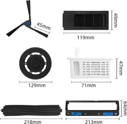 Vervangingsset Geschikt voor Ecovacs Deebot, compatibel met X2 OMNI/COMBO - Complete borstels en filters Geschikt voor verbeterde reiniging — thumbnail 2