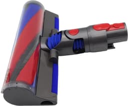 Softwalzen-vloerzuigmond compatibel met V7, V8, V10, V11, V15, V15S 970443-01, reserveborstel voor harde vloeren, parket Quick Release, elektrische borstel, rood-blauw, Ø 23 cm, Soft — thumbnail 2
