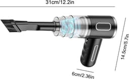 REDOM Stofzuiger 3500 Pa – Draadloze Handstofzuiger met Krachtige Zuigkracht – Lichtgewicht Stofzuiger voor Huis en Auto – Dubbele Motor – Zwart — thumbnail 4