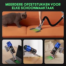 Hiaonyx steelstofzuiger - 9-in-1 steelstofzuiger draadloos - 75000pa - Met dierenborstel - LED Groene Stofdetectielamp - Geschikt voor Tapijten - Harde Vloeren en Dierenharen - 2-liter stofopvangbox - Blauw — thumbnail 3