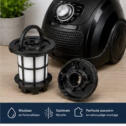 SQOON® filterset geschikt voor Bosch Relaxx'x ProSilence stofzuiger - Gelijk aan 00708278 - cilinderfilter vervanging — thumbnail 5