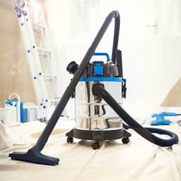 YOR® Bouwstofzuiger Zonder Zak - Alleszuiger Met Accessoires - Waterzuiger Met 20 Liter Reservoir - Stofzuiger - Met Waterfilter En Blaasfunctie – 1200 Watt - Voor Binnen en Buitenreiniging - blauw-zwart - ‎35cm x 35cm x 51cm; 4kg — thumbnail 3