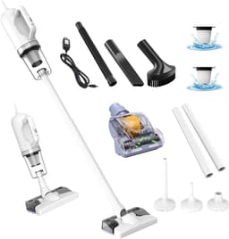 Steelstofzuiger met Dweilfunctie - Draadloze Zuiger - Vloeren Reinigen - 5-in-1 Functionaliteit - 200 ml Watertank - Grijs — thumbnail 1