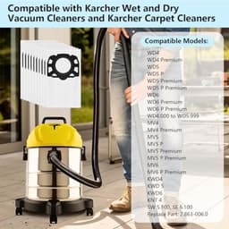 PromoHome 10 stuks KFI 487 stofzuigerzakken geschikt voor Kärcher WD4, WD5, WD6, WD5P, WD6P, MV4, MV5 en MV6. Vervangt origineel onderdeelnummer 2.863-006.0. — thumbnail 4