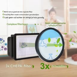 GELLDG HEPA-filterset – 3-delige set – Geschikt voor Rowenta Compact Power Cyclonic Force zakloze stofzuigers – Vervangingsfilters / Onderdelen – Geschikt voor RO3731EA, RO3753EA, RO3786EA, RO3798EA, RO3718EA, RP3721EA (ZR005901) — thumbnail 3