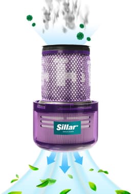 Sillar Stofzuigerfilter – wasbaar - vervangingsfilter geschikt voor Dyson V12 Detect Slim Absolute Total Clean – 4 stuks – vervangt 971517-01 — thumbnail 3