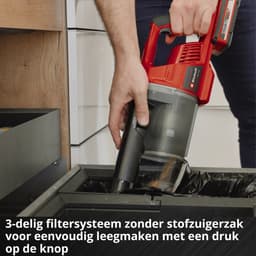 Einhell Accu Steelstofzuiger TE-SV 18 Li Kit - Power X-Change - 18 V/Li-ion - 0,6 L reservoir - 4 LED's - ECO/BOOST modus - Gemotoriseerd vloermondstuk - Incl. 4.0 Ah accu en lader — thumbnail 5