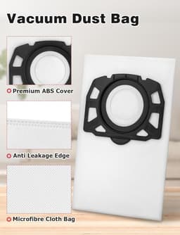 10 stuks stofopvangzak geschikt voor Kärcher WD2 Plus, WD3S WD 3 S, WD 3 V, SE4001, SE4002 - Bouwstofzuigeraccessoires - Stofzuigerzakken - stofzuiger zakken — thumbnail 2
