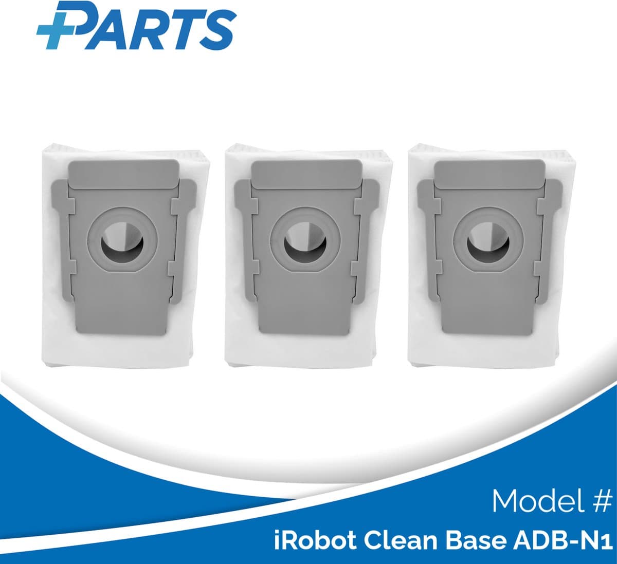 iRobot Clean Base ADB-N1 Stofzakken (3 Stuks, Plus.Parts® alternatief voor 4626194 / 4640235) — afbeelding 1